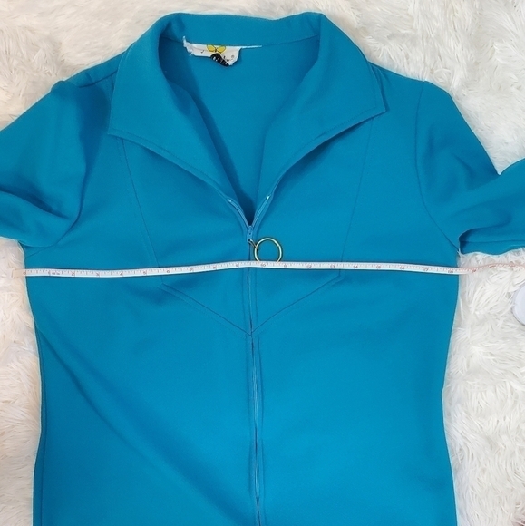 VINTAGE Mini Mod Dress Euc in Teal Small - Picture 3 of 7